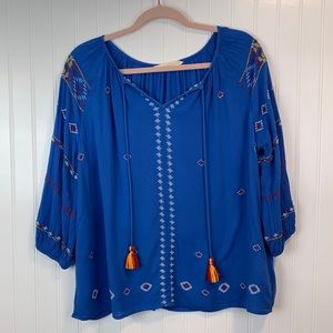 Denim Jeans & Casuals Blue Flowy Top Medium